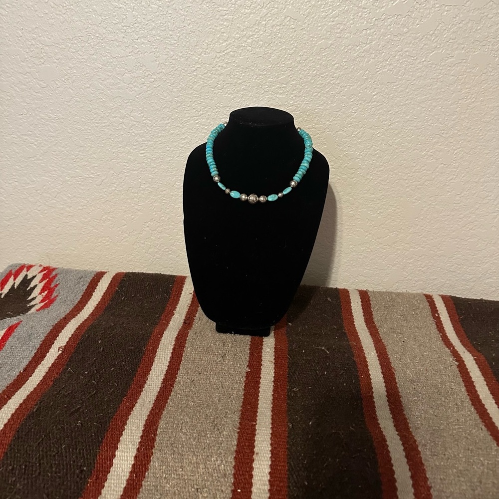 Hand Crafted “One of a Kind” Turquoise & Sterling Silver Necklace - Picture 1 of 3